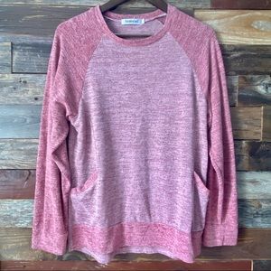 Vemvan large pink long sleeve shirt with pockets
